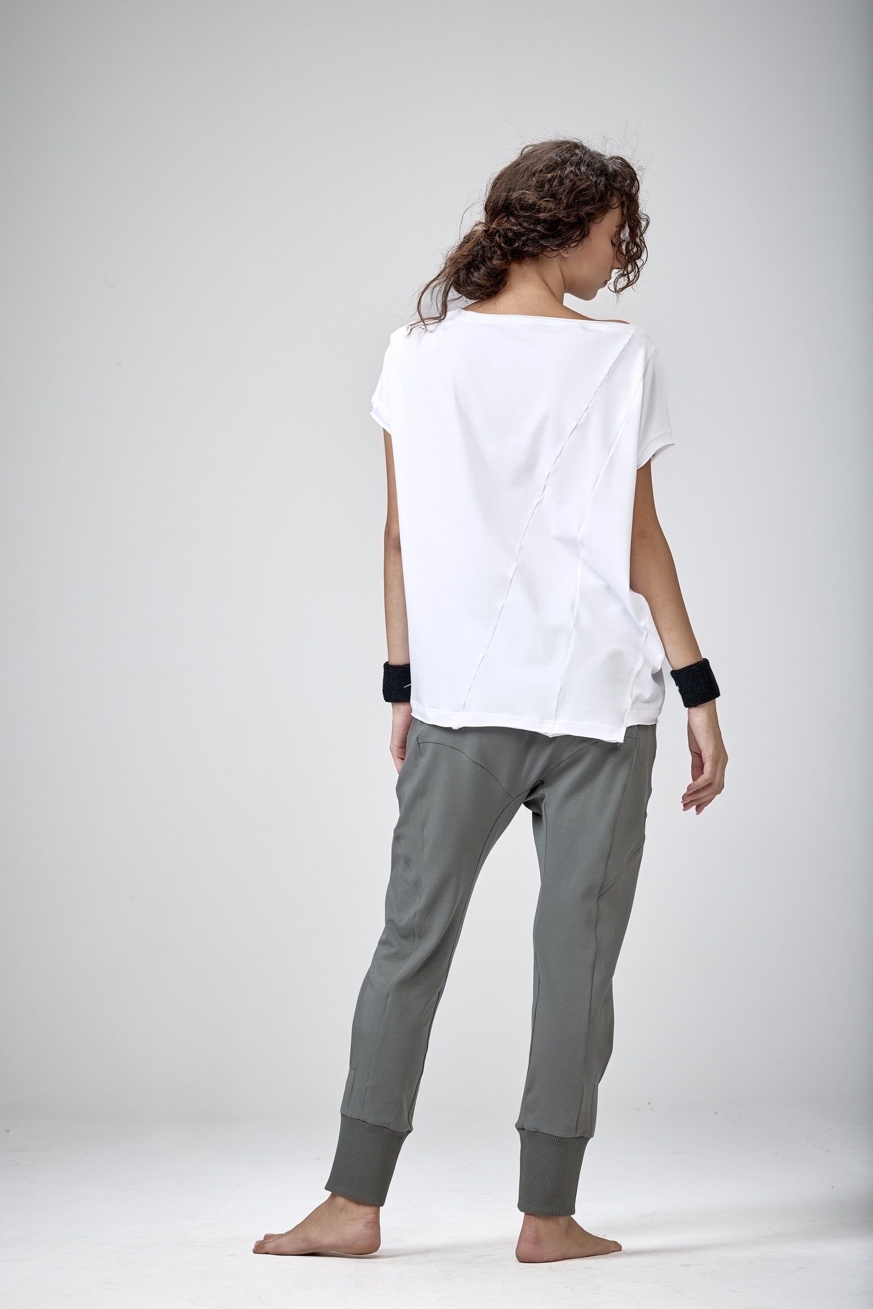 WHITE ASYMMETRICAL TOP
