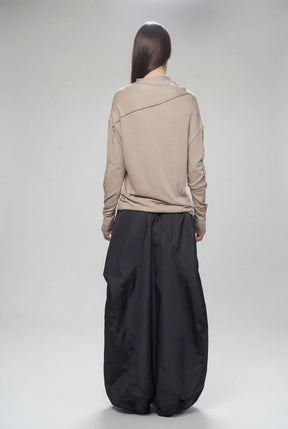 DARK BLUE & BEIGE DOUBLE SIDED DISTORTED BUBBLE SKIRT