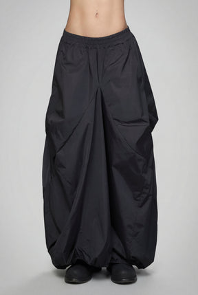 DARK BLUE & BEIGE DOUBLE SIDED DISTORTED BUBBLE SKIRT