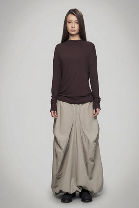 DARK BLUE & BEIGE DOUBLE SIDED DISTORTED BUBBLE SKIRT