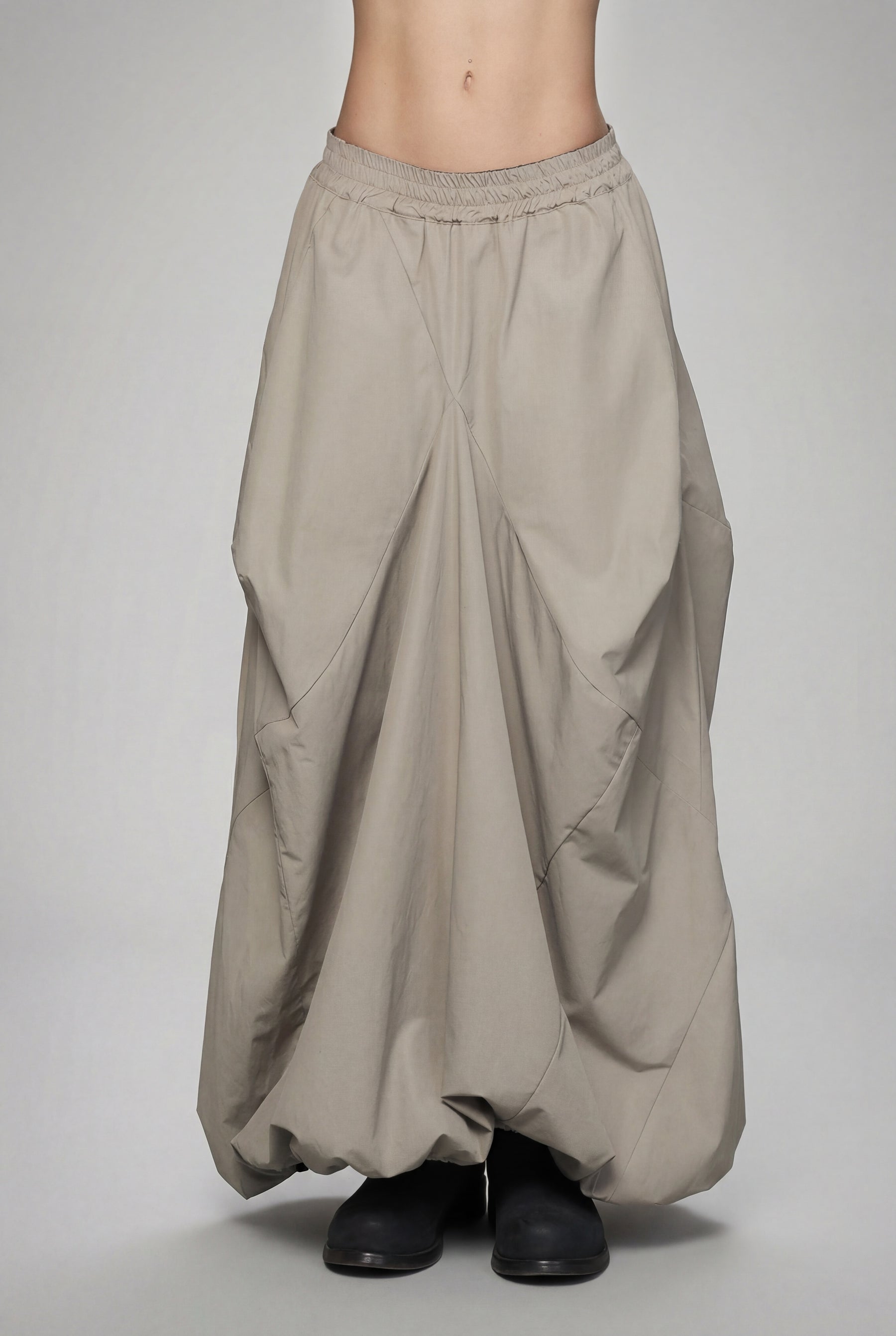 DARK BLUE & BEIGE DOUBLE SIDED DISTORTED BUBBLE SKIRT