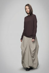 BEIGE & DARK BLUE DOUBLE SIDED DISTORTED BUBBLE SKIRT