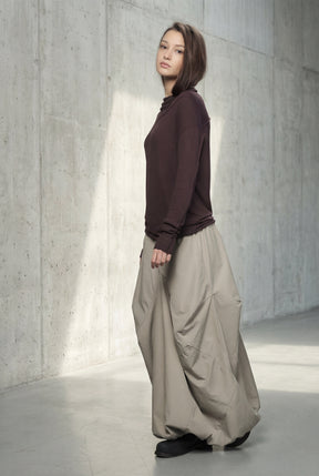 DARK BLUE & BEIGE DOUBLE SIDED DISTORTED BUBBLE SKIRT