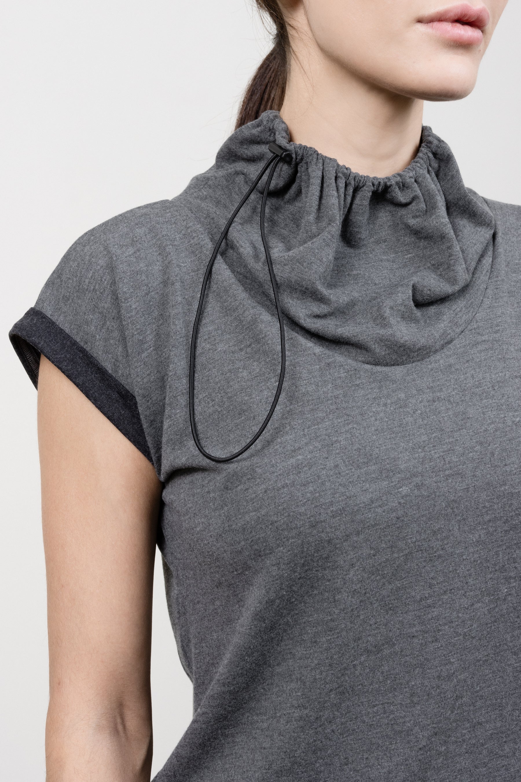 NEUTRAL GRAY YOGA TUNIC TOP