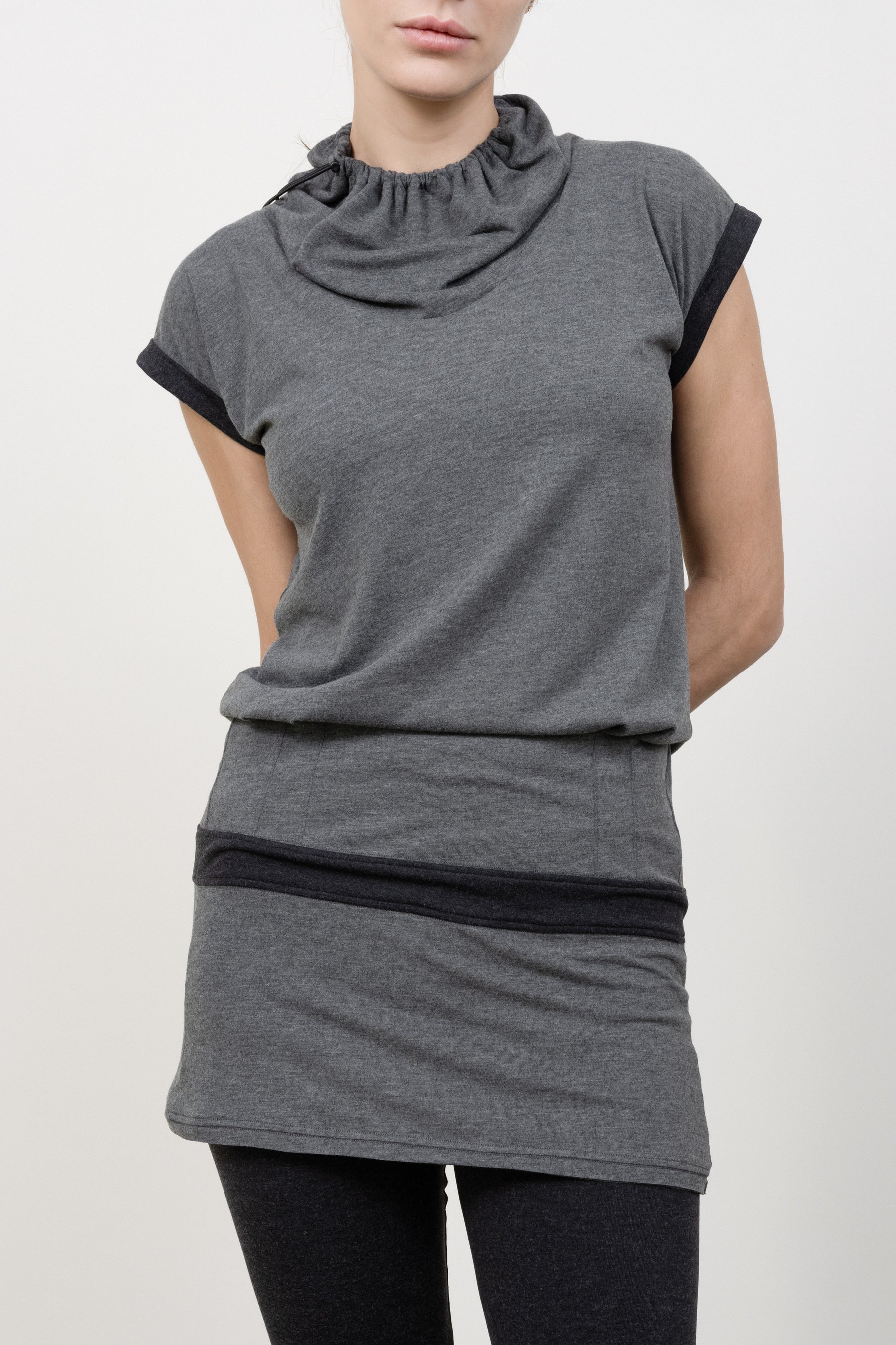 NEUTRAL GRAY YOGA TUNIC TOP