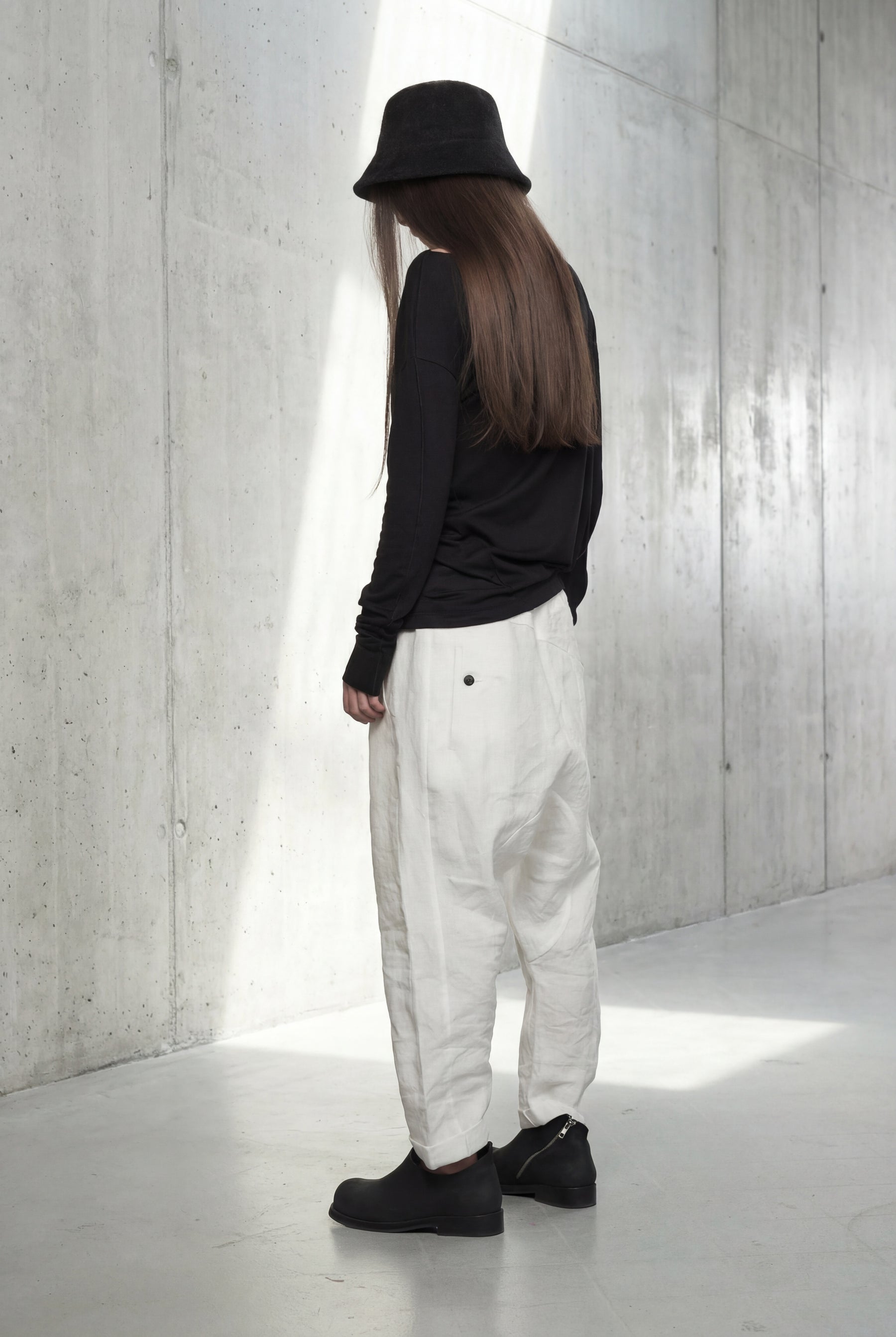 OFF WHITE DRAPED WRAP LONG SLEEVE TOP