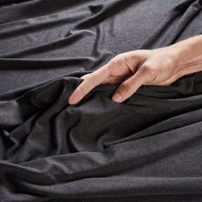 LONG SLEEVE CHARCOAL DRAPED DRESS