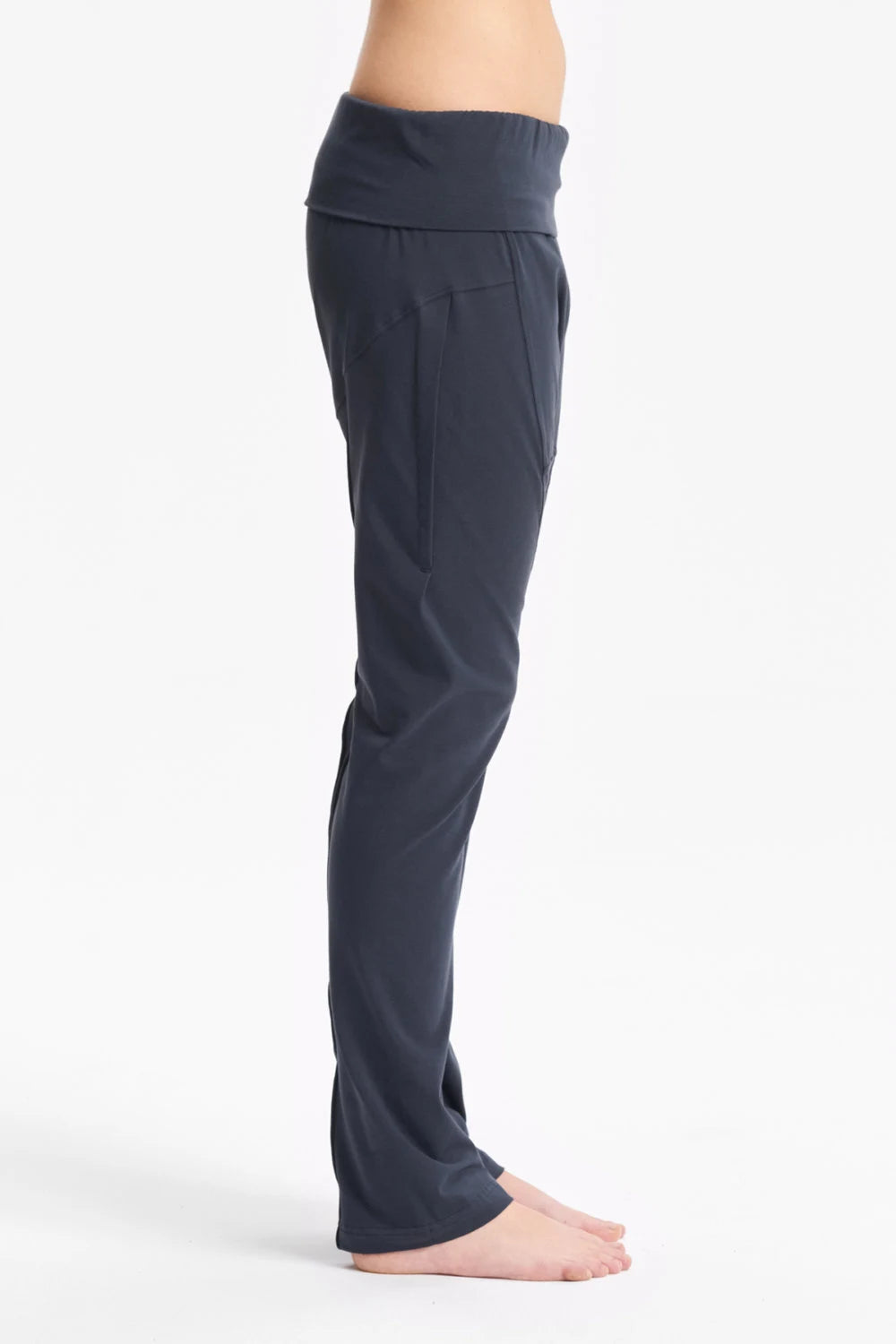 MUTED BLUE DROP CROTCH PANTS