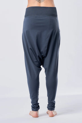 MUTED BLUE LOOSE HAREM PANTS WITH POCKETS