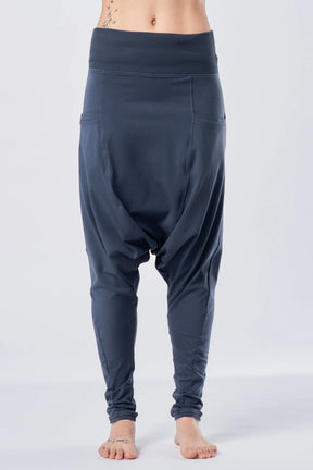 MUTED BLUE LOOSE HAREM PANTS WITH POCKETS