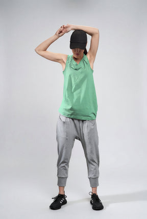 MINT GREEN DRAPE COLLAR TANK TOP