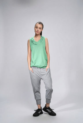 MINT GREEN DRAPE COLLAR TANK TOP