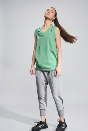 MINT GREEN DRAPE COLLAR TANK TOP