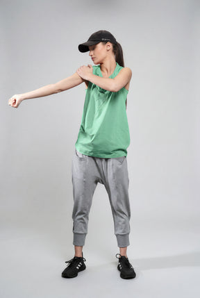 MINT GREEN DRAPE COLLAR TANK TOP