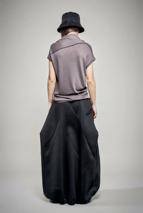 BLACK NEOPRENE BALLOON SKIRT