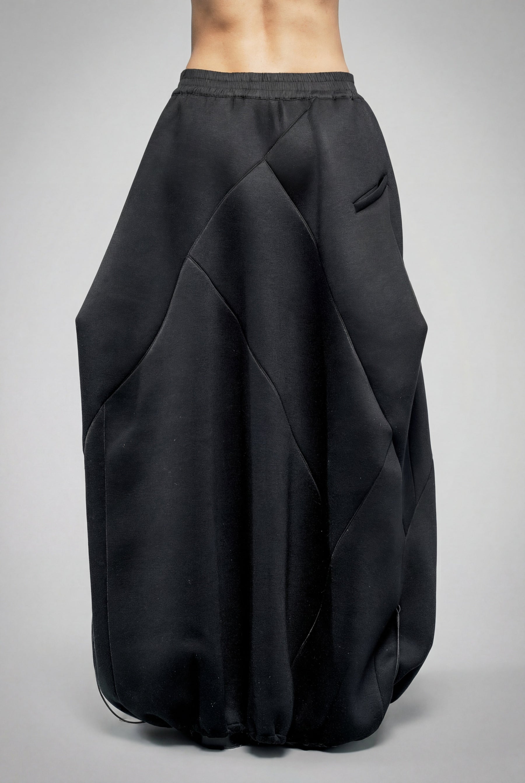 BLACK NEOPRENE BALLOON SKIRT