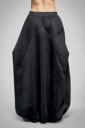 BLACK NEOPRENE BALLOON SKIRT