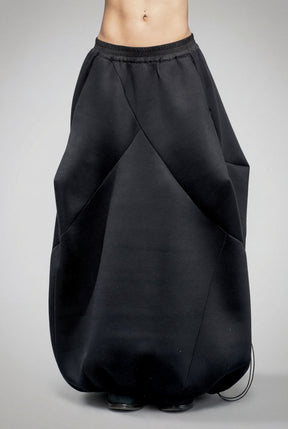 BLACK NEOPRENE BALLOON SKIRT