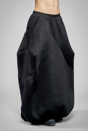 BLACK NEOPRENE BALLOON SKIRT