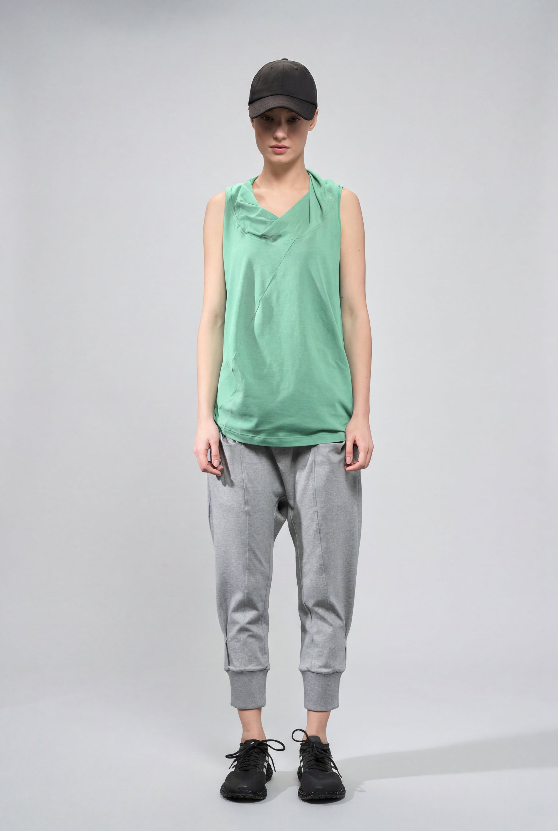MINT GREEN DRAPE COLLAR TANK TOP