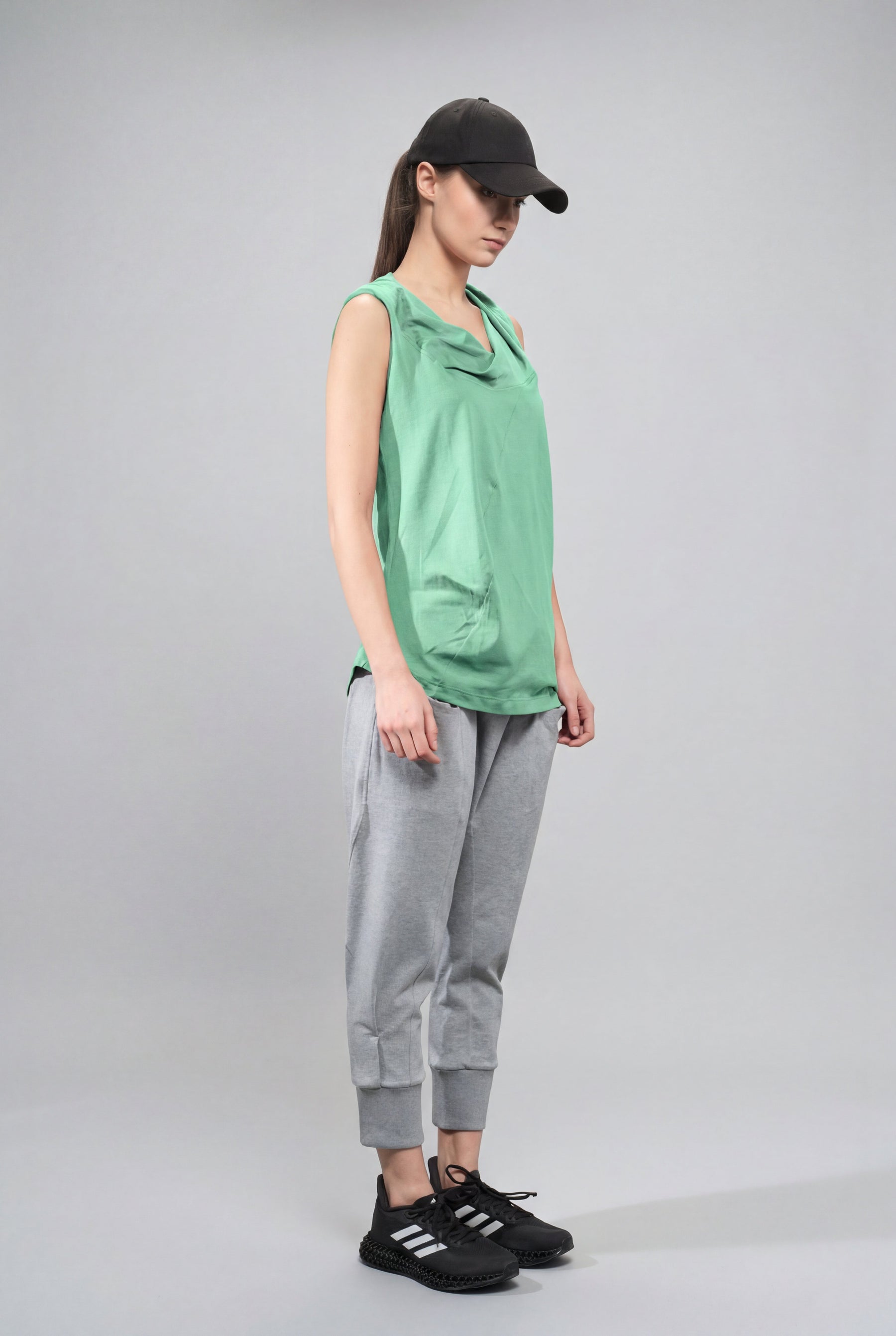MINT GREEN DRAPE COLLAR TANK TOP
