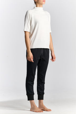 HALF SLEEVE MOCK NECK TOP