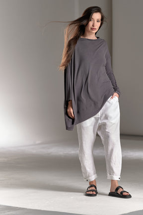 ASYMMETRICAL LONG SLEEVED TUNIC TOP