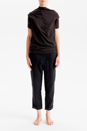 OVERSIZED ASYMMETRICAL SHORT SLEEVED TOP