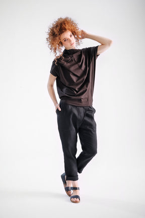OVERSIZED ASYMMETRICAL SHORT SLEEVED TOP
