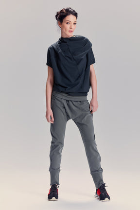 OVERSIZED ASYMMETRICAL SHORT SLEEVED TOP