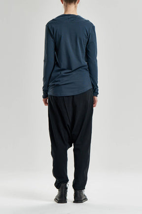 DRAPE COLLAR LONG SLEEVED TOP