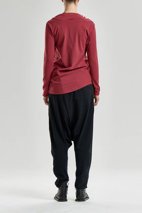 DRAPE COLLAR LONG SLEEVED TOP