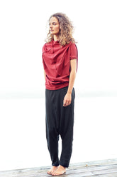 OVERSIZED ASYMMETRICAL SHORT SLEEVED TOP