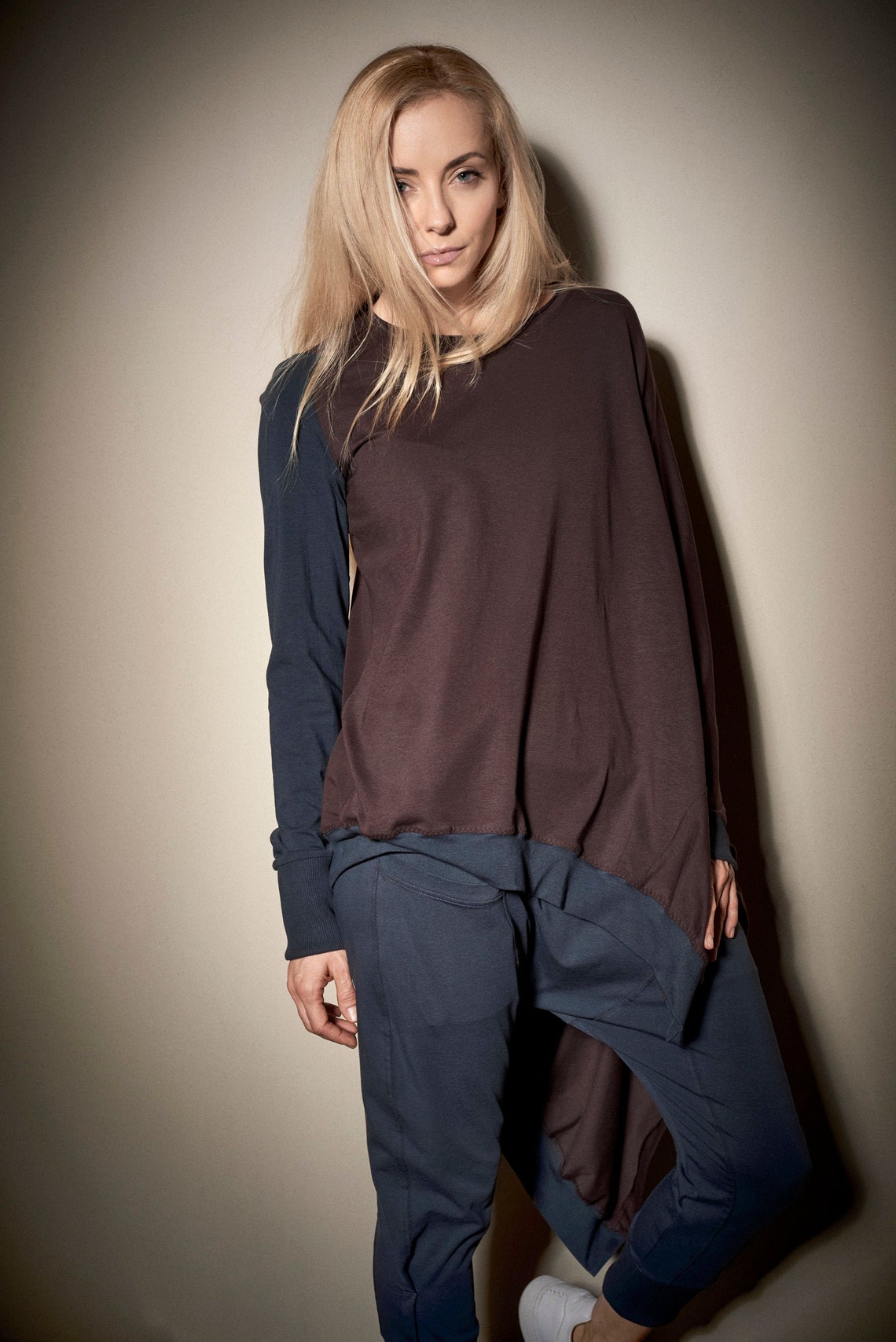 ASYMMETRICAL TUNIC TOP - TWO COLOURS