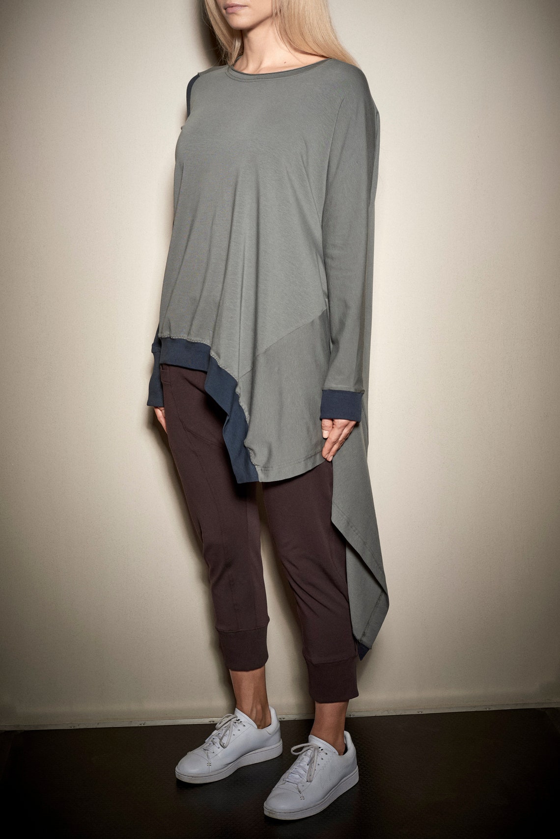 ASYMMETRICAL TUNIC TOP - TWO COLORS