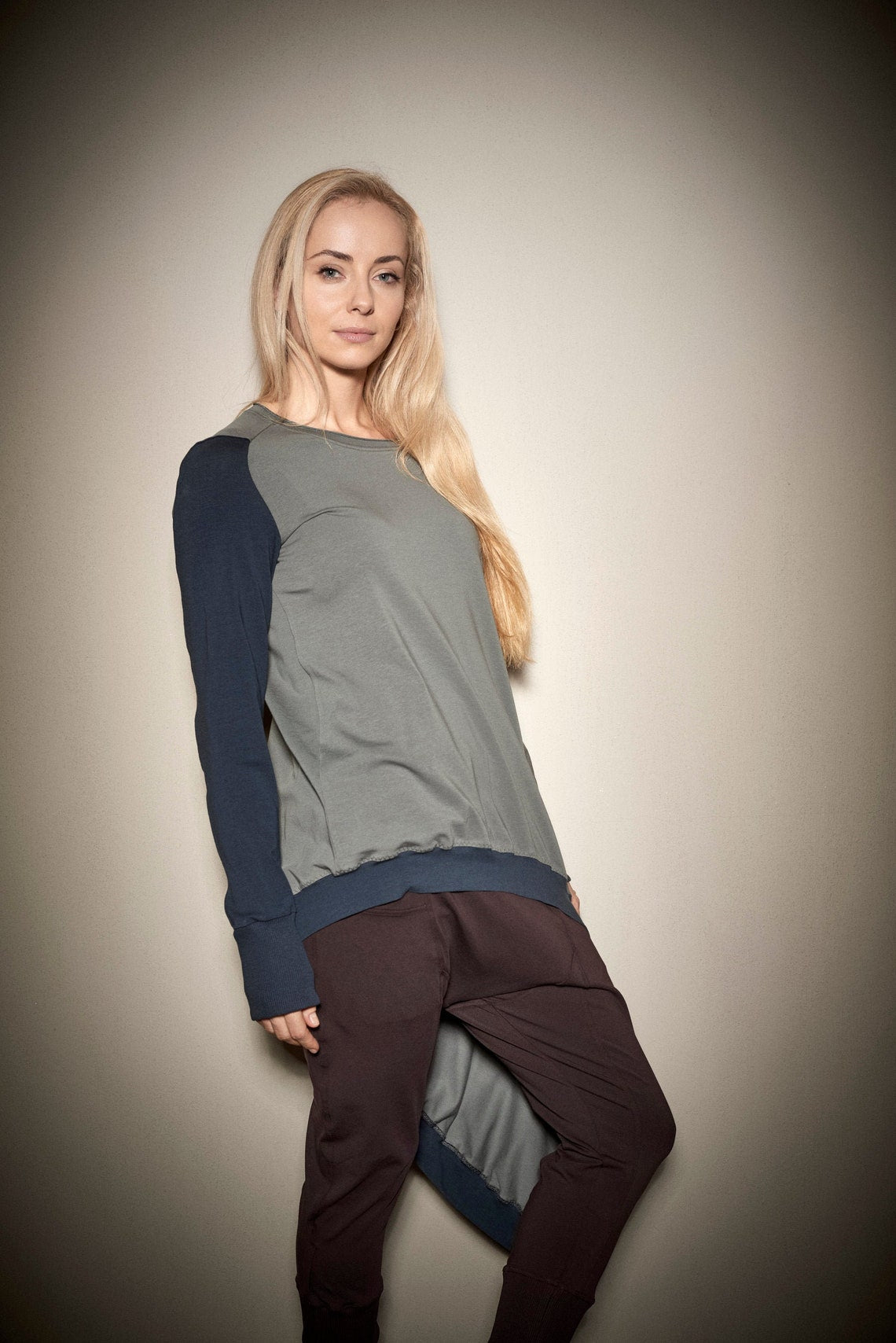 ASYMMETRICAL TUNIC TOP - TWO COLOURS
