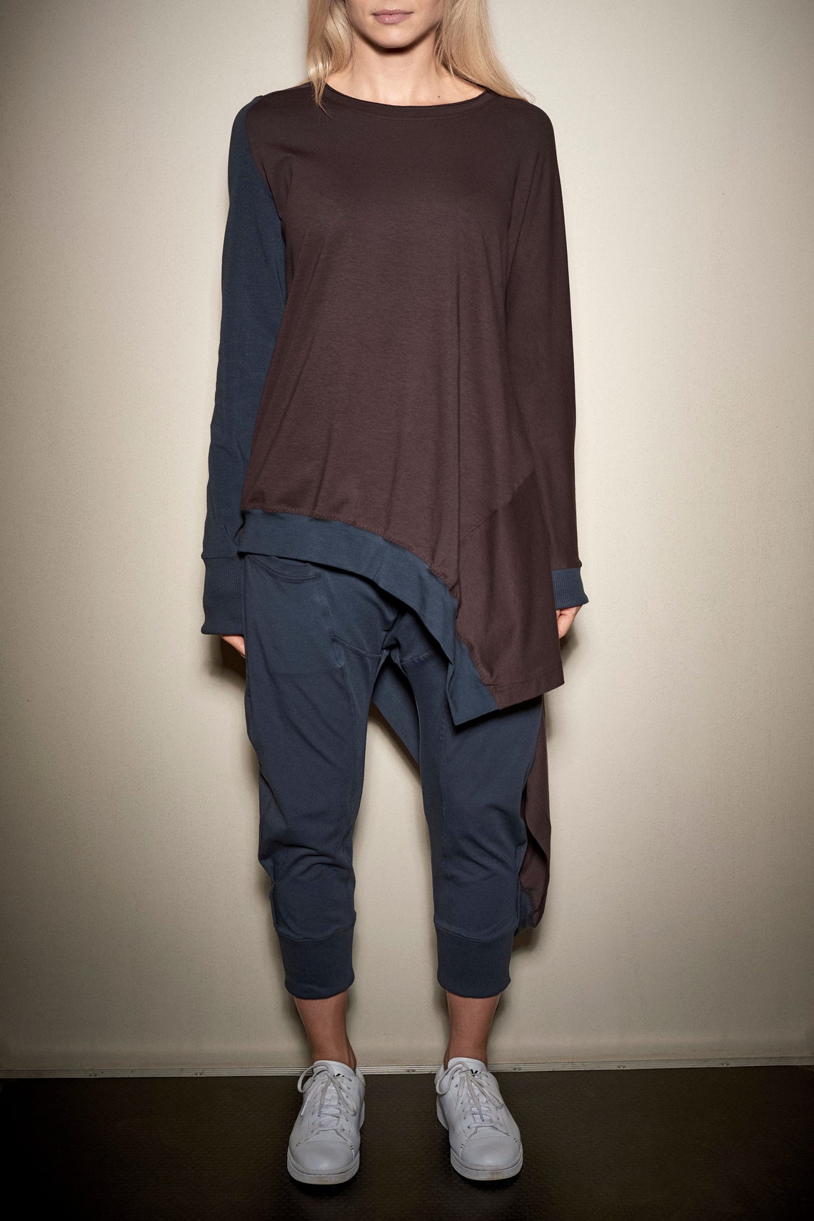 ASYMMETRICAL TUNIC TOP - TWO COLORS