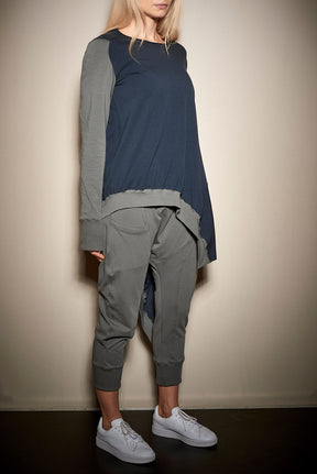 ASYMMETRICAL TUNIC TOP - TWO COLORS
