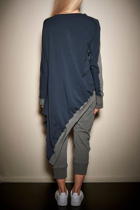 ASYMMETRICAL TUNIC TOP - TWO COLORS