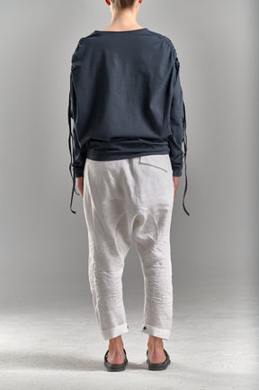 DRAPED SHOULDER LONG SLEEVED LOOSE TOP