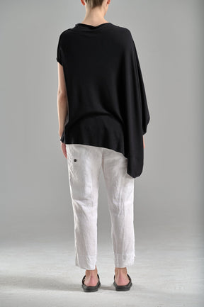 ASYMMETRICAL CAP SLEEVE TUNIC TOP