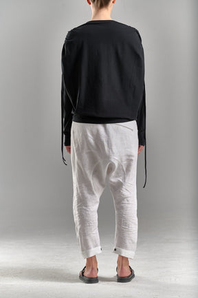 DRAPED SHOULDER LONG SLEEVED LOOSE TOP