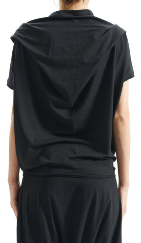 OVERSIZED ASYMMETRICAL SHORT SLEEVED TOP