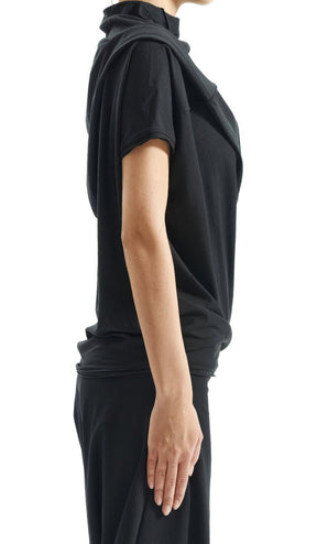OVERSIZED ASYMMETRICAL SHORT SLEEVED TOP