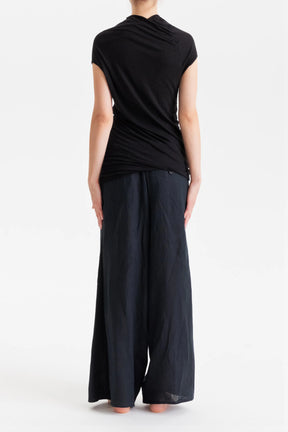 TWISTED CAP SLEEVED BLOUSE