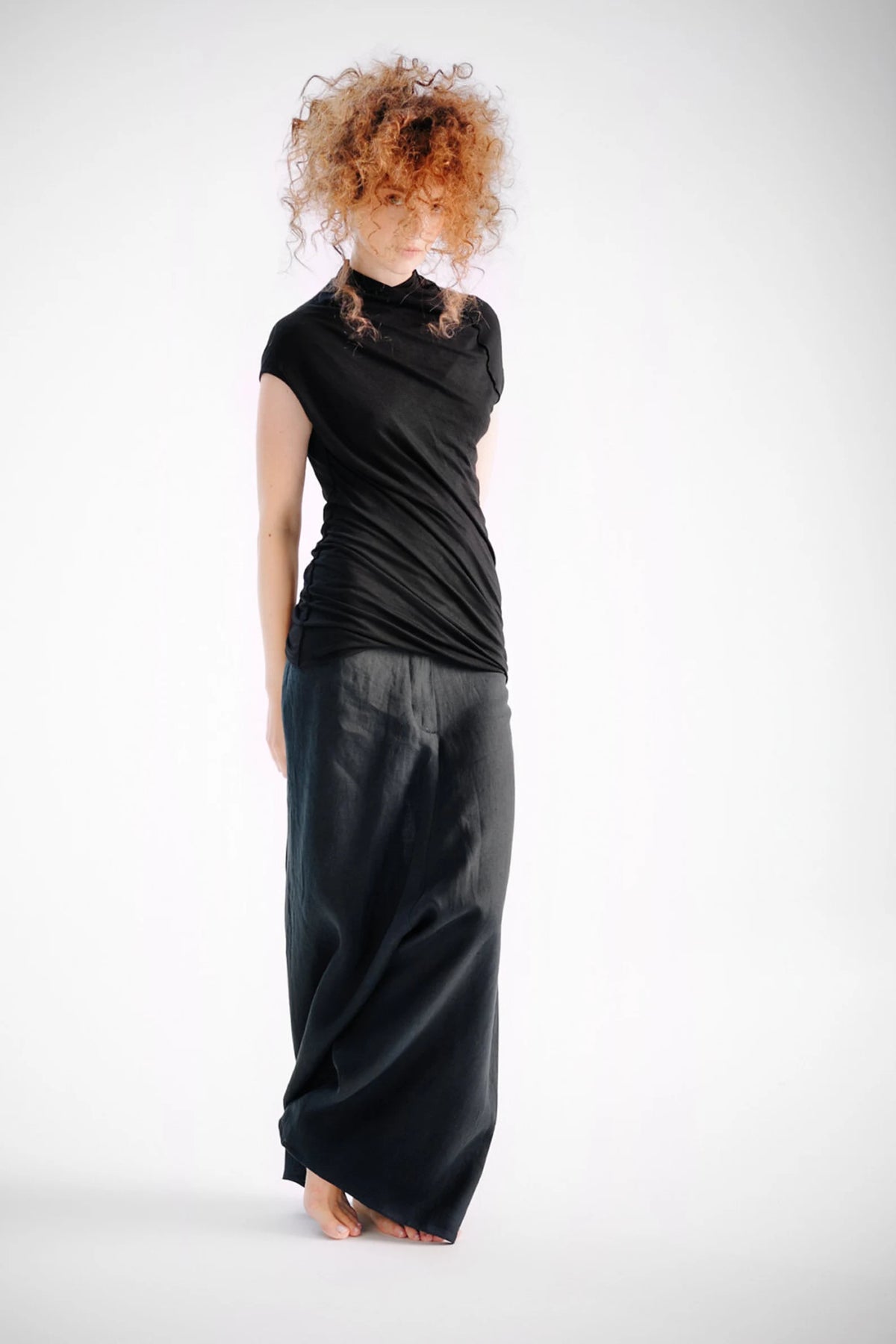 TWISTED CAP SLEEVED BLOUSE