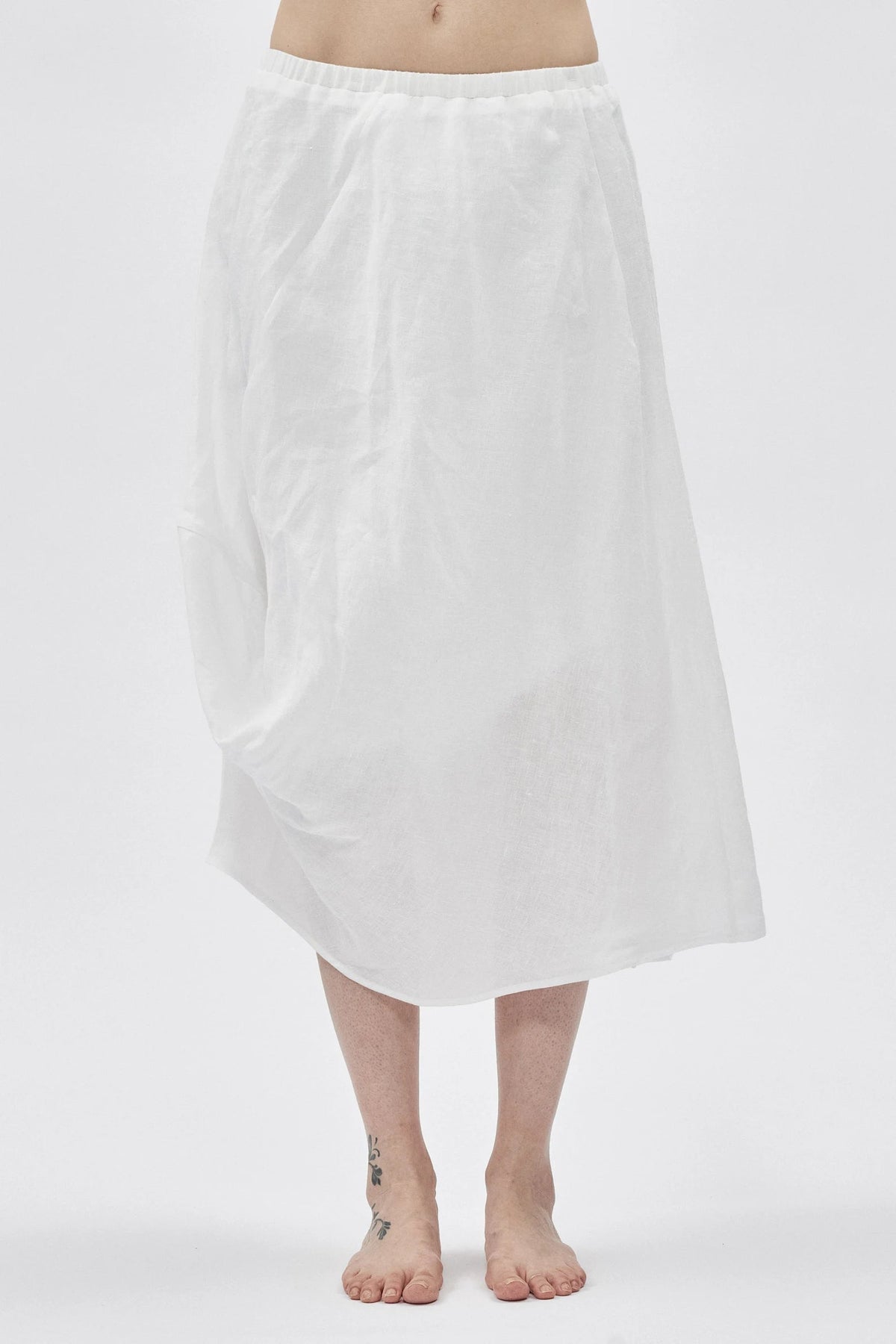 DRAPE LINEN SKIRT