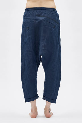 DROPPED CROTCH LINEN PANTS