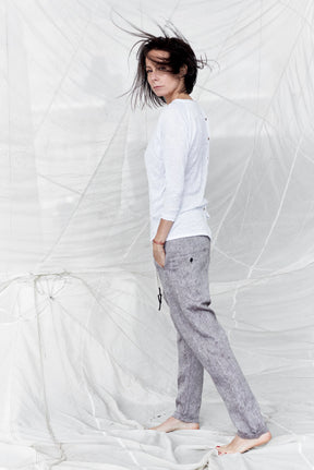WHITE WRINKLED BOATNECK BLOUSE
