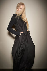 LONG SLEEVED DISTORTED MAXI DRESS